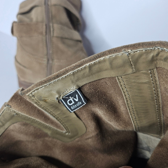 Revolve X Dolce Vita Ferin Taupe Suede Buckle Strap Boots Women's Size 10 - Picture 11 of 12